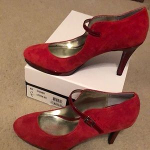 New Alfani Lipstick Red Platform Mary Jane Pumps